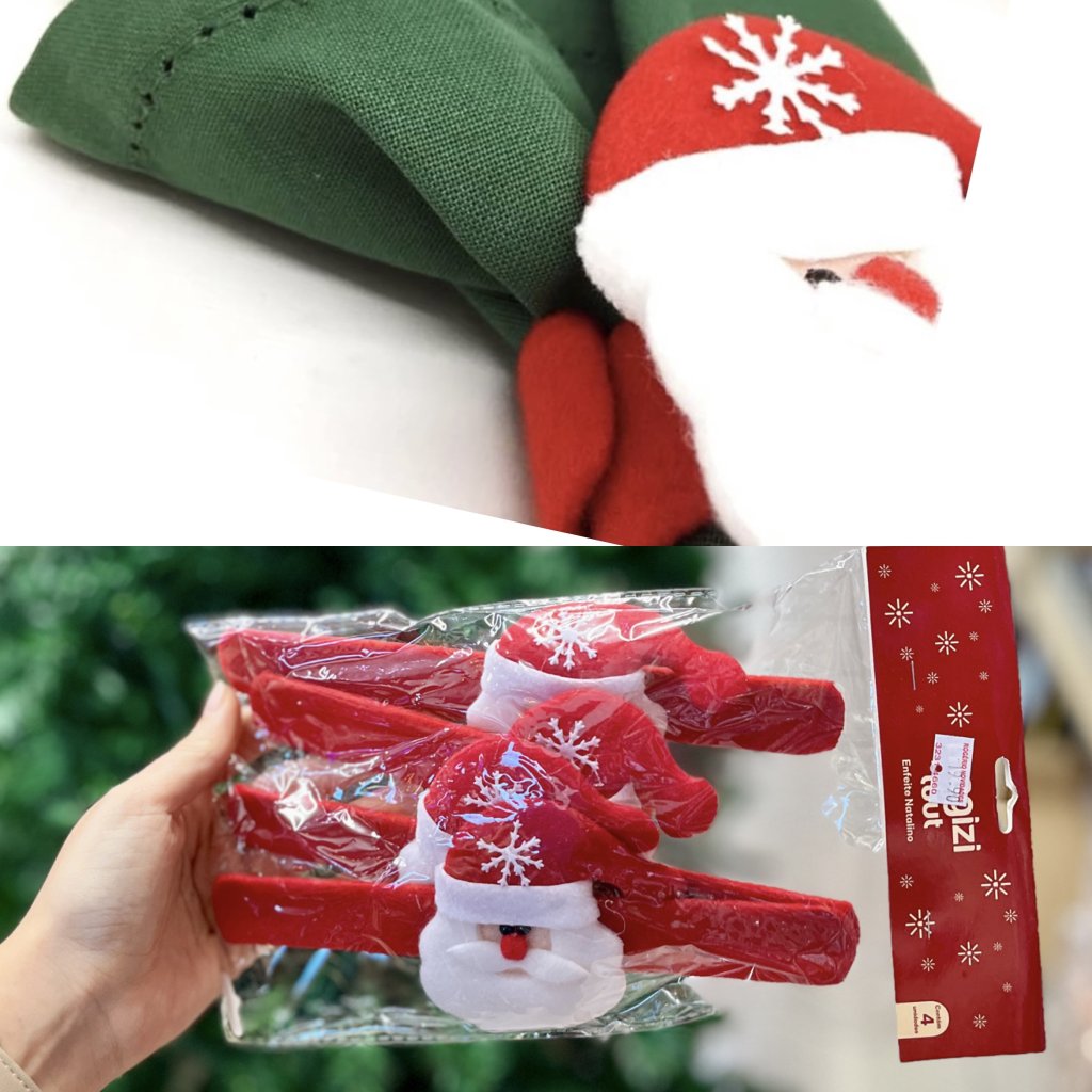 Porta guardanapo papai Noel 4 peças 