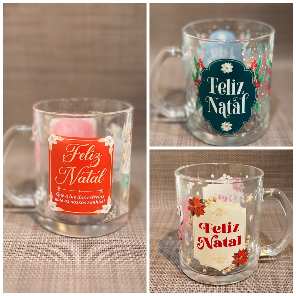 Caneca Natalina em vidro 320ml 