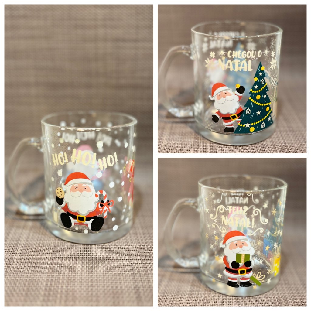 Caneca Natalina em vidro 320ml 