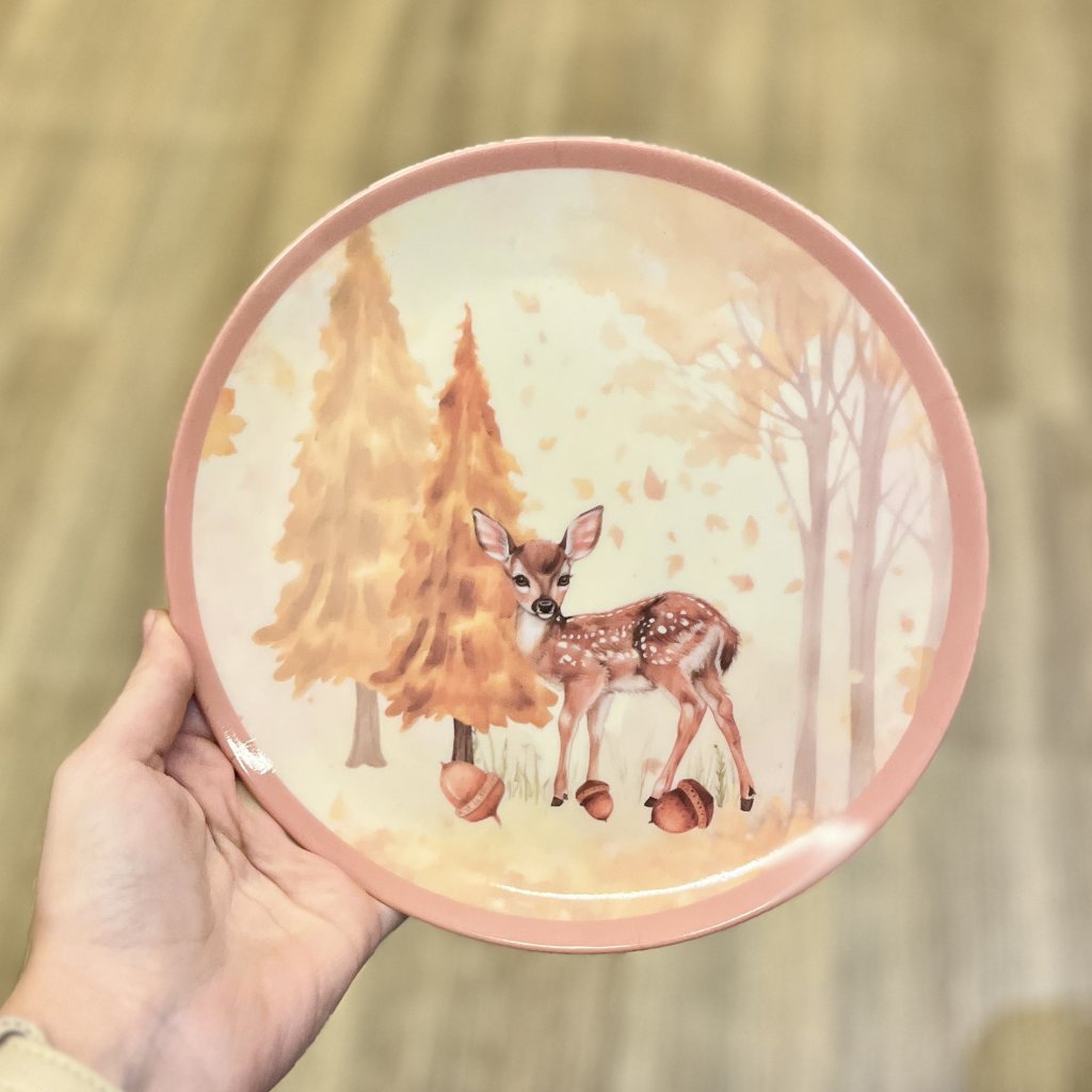 Prato sobremesa Natal Nude em melamina 