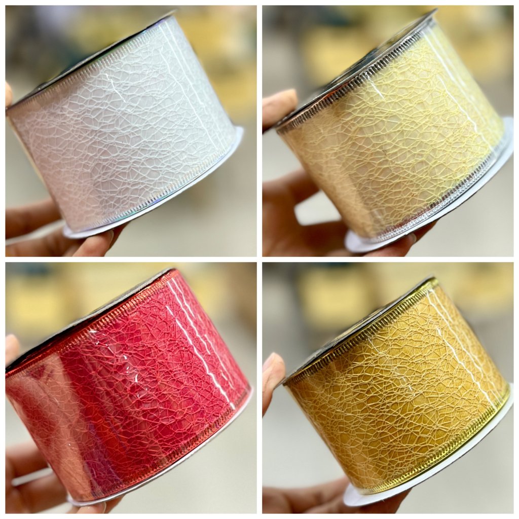 Fita Natalina Aramada Color 6,3cm X 9,14 metros 