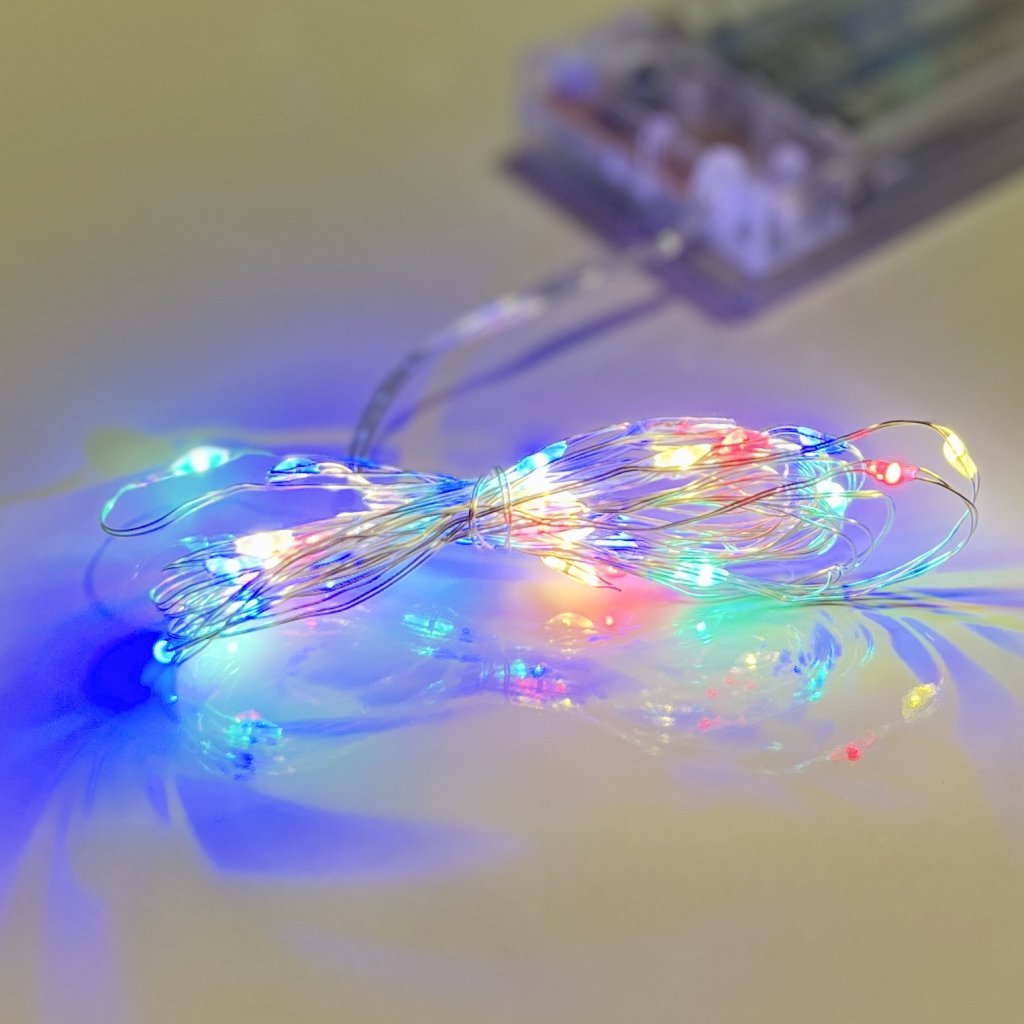 Fio de fada 30 leds Colorido Fixo e Pisca 