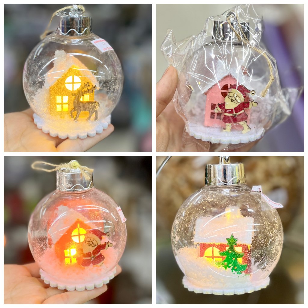 Enfeite Natal Bola com Led 8cm 