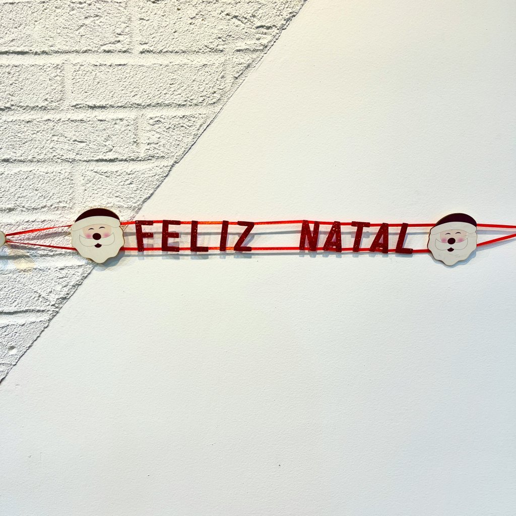 Faixa Feliz Natal com Glitter 60CM 