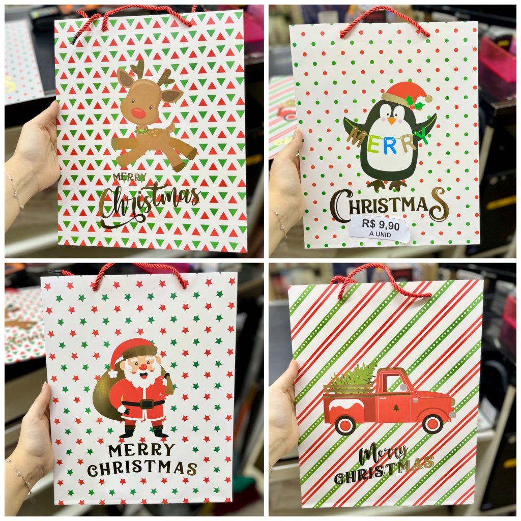Sacola de presente Merry Christmas 