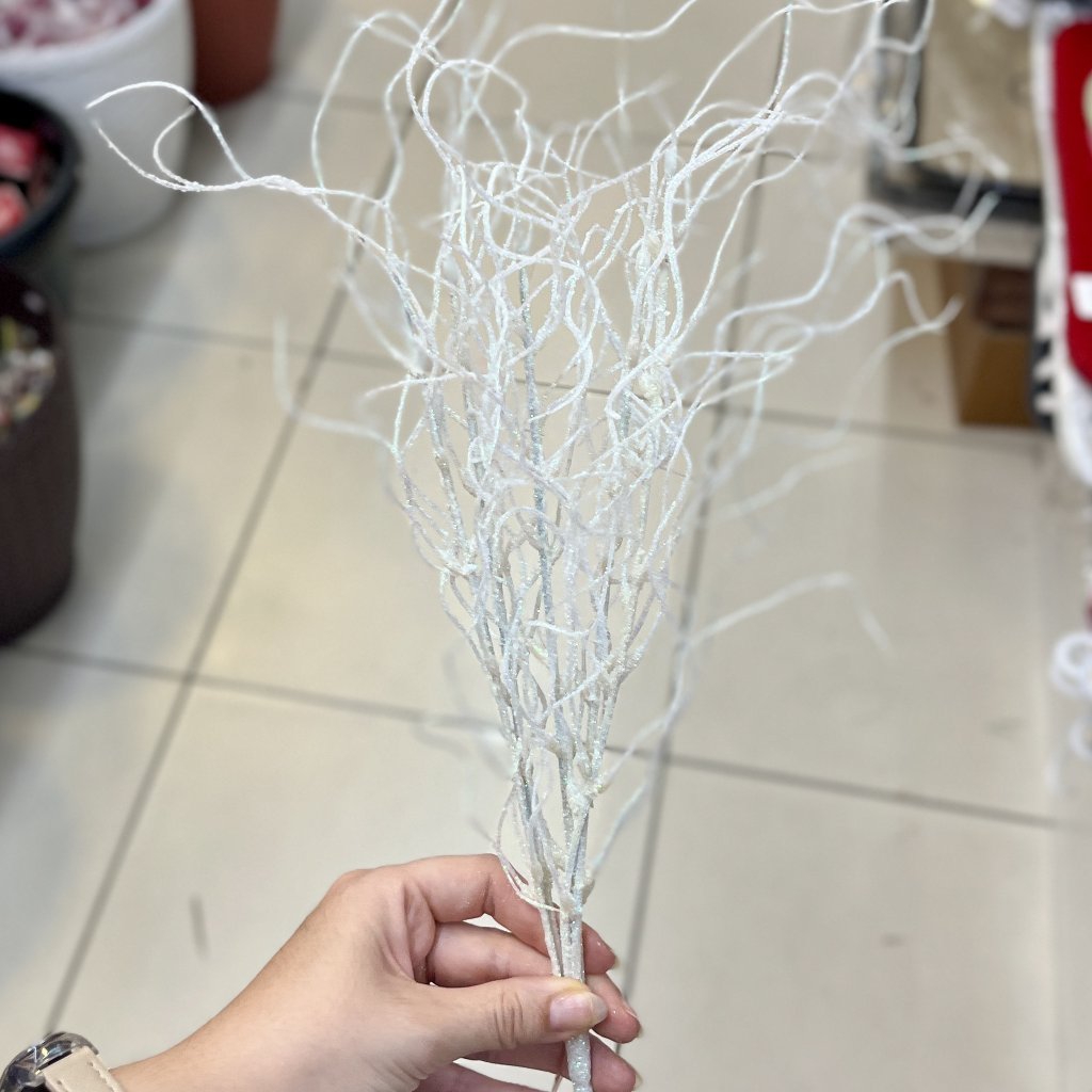 Galho de Natal com glitter Branco 