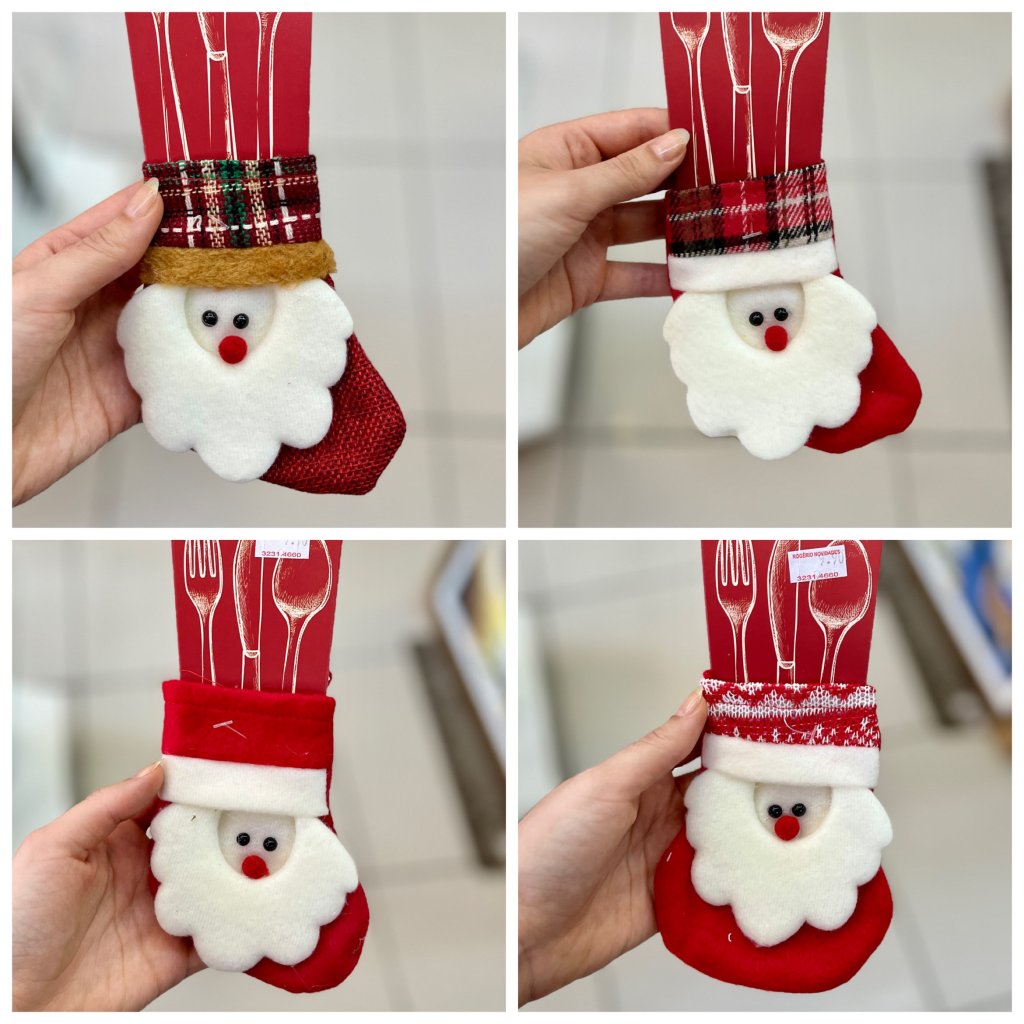 Porta talher papai Noel 