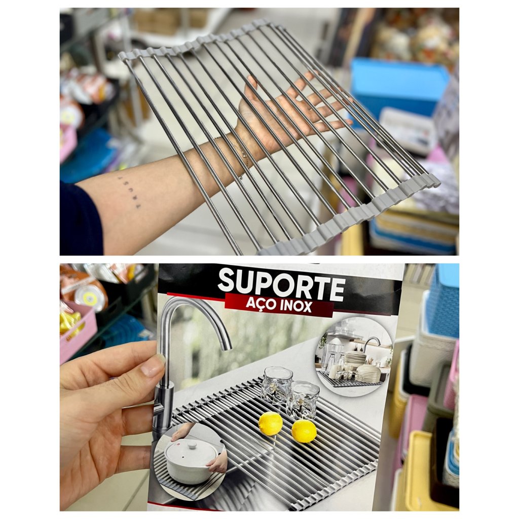 Suporte escorredor em aço inox 