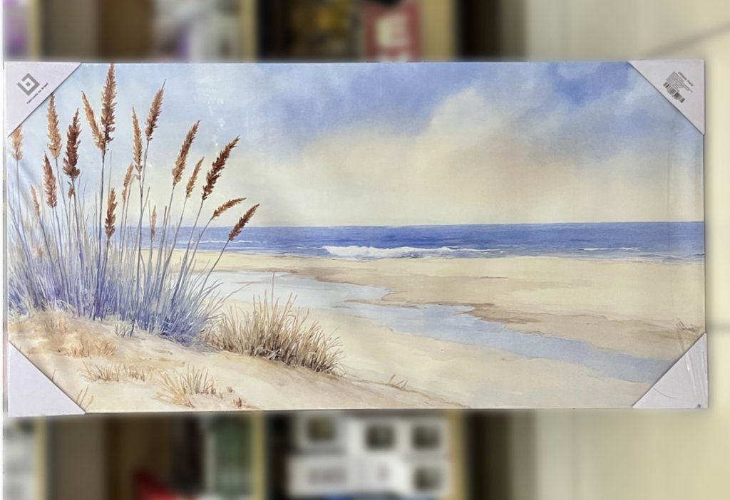 Tela decorativa 60CM X 120cm - Praia aquarela 