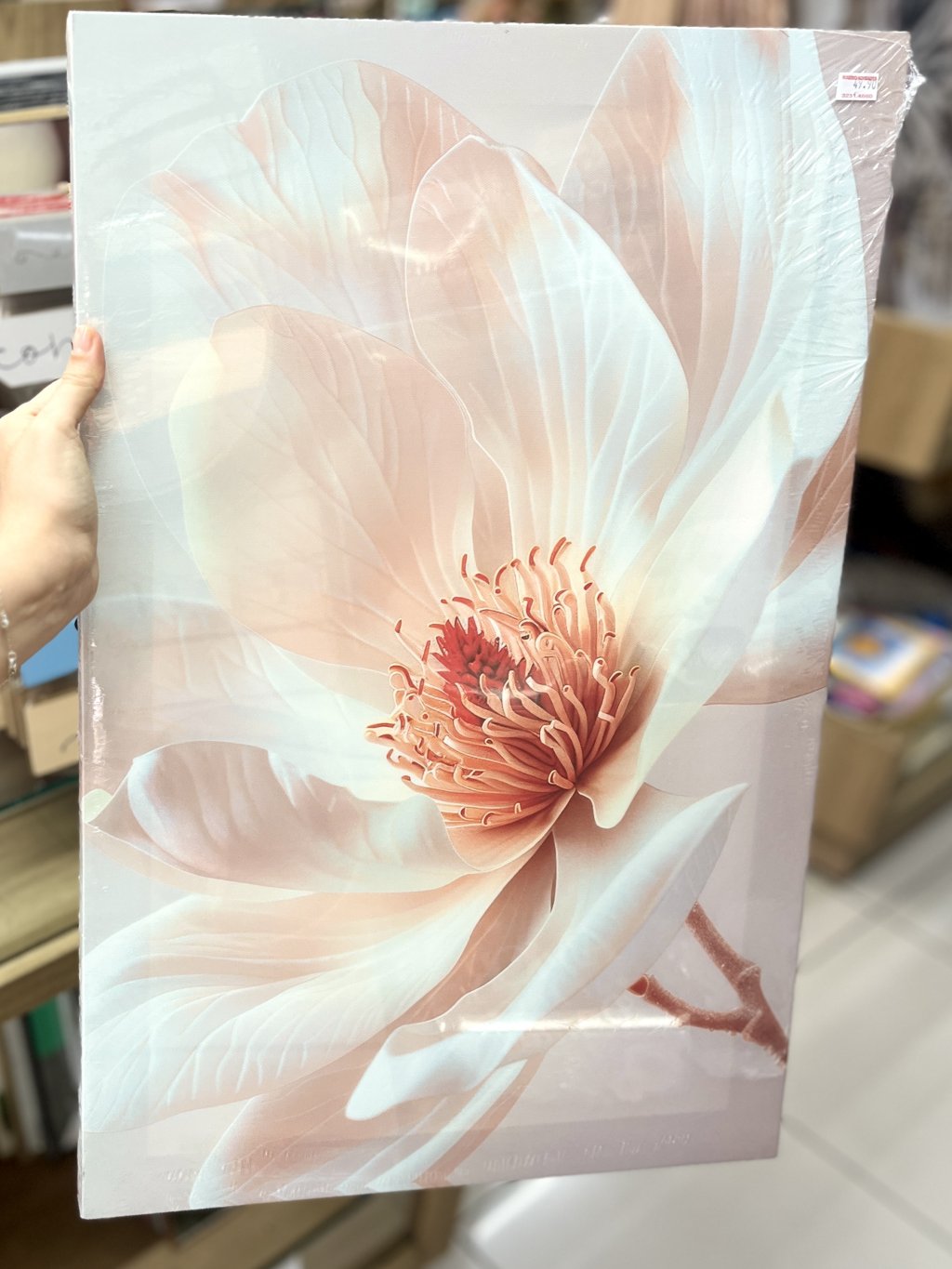 Tela decorativa 40CM X 60CM - Flor branca 