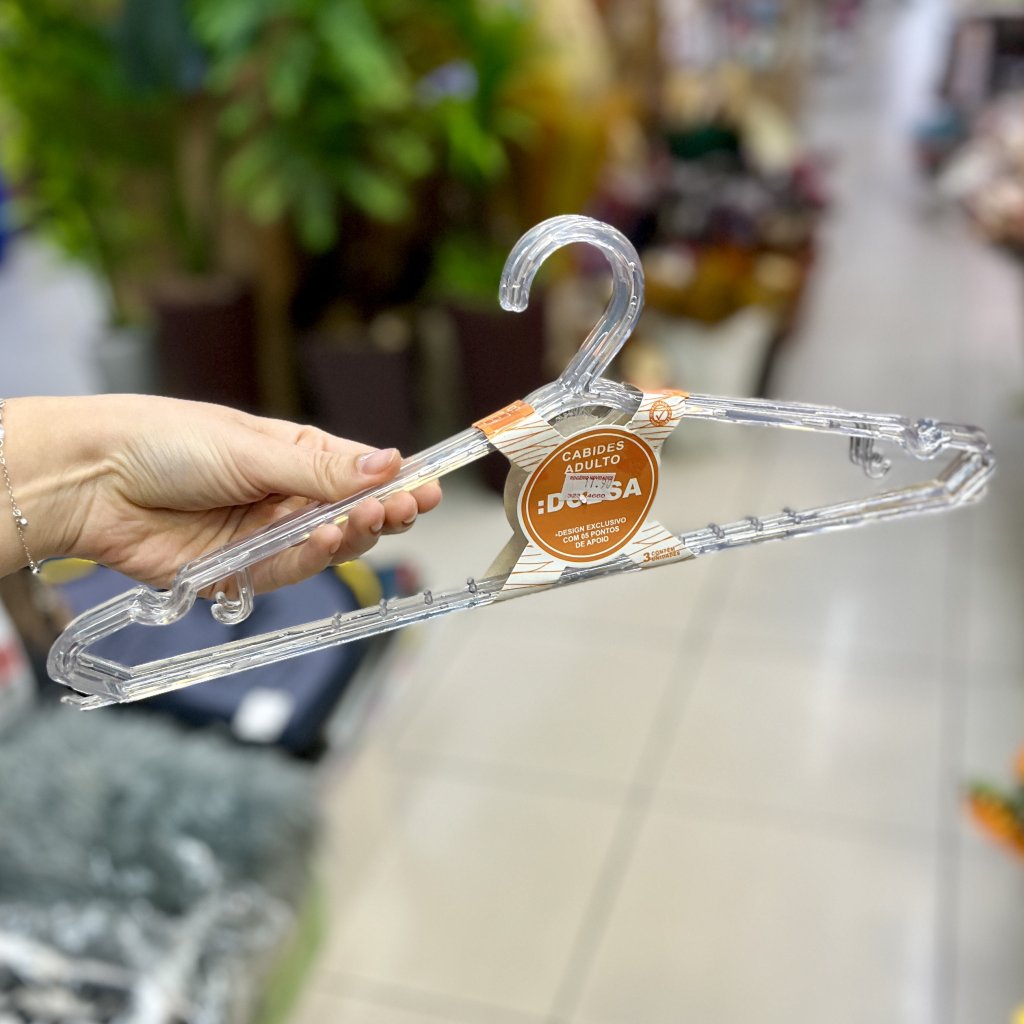 Cabide adulto cristal kit com 3 peças 
