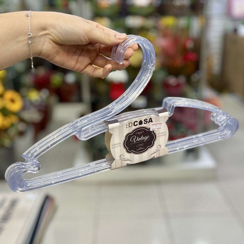Cabide vintage cristal kit com 3 peças 