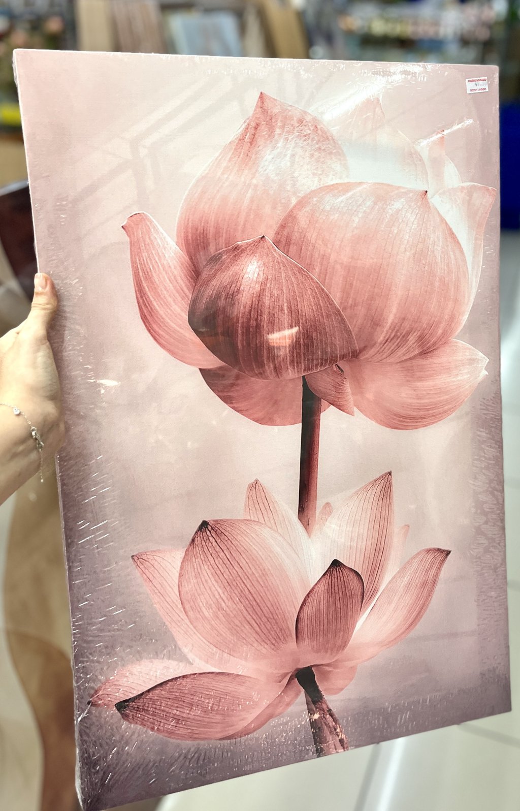 Tela decorativa 40CM X 60CM - Flor rosa II