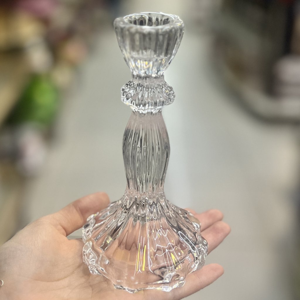 Castiçal de vidro 15CM cristal 