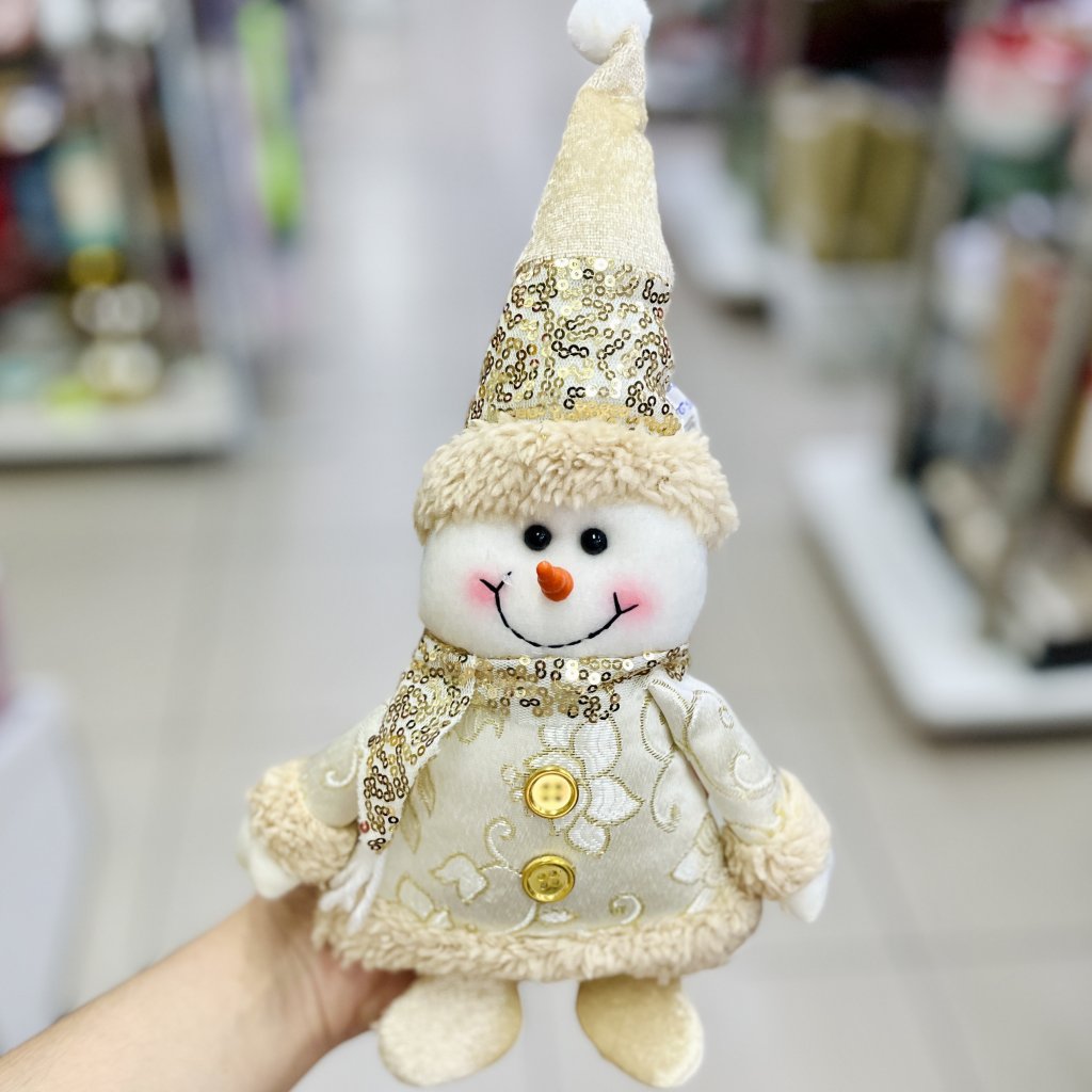 Boneco de neve dourado 27cm 