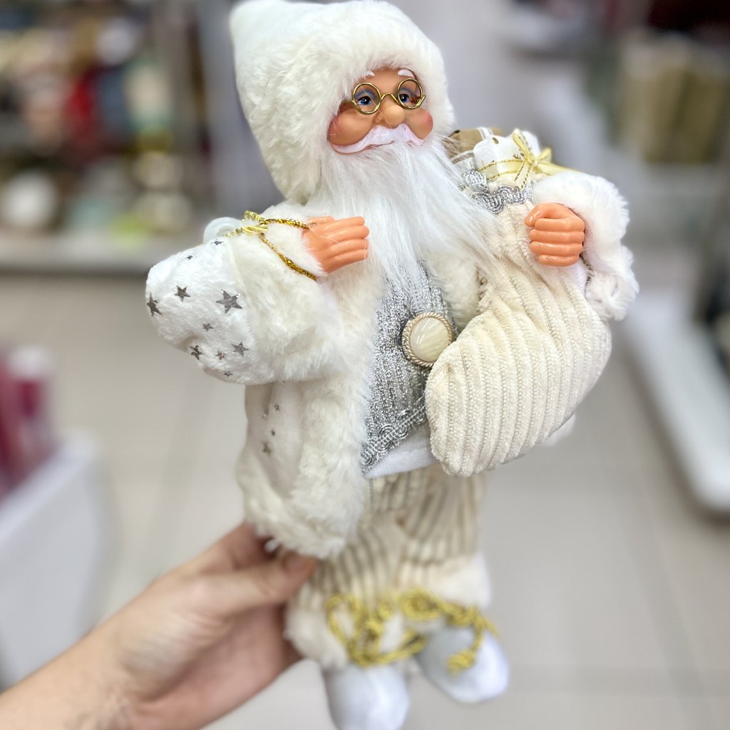 Papai Noel em pé branco 30CM 