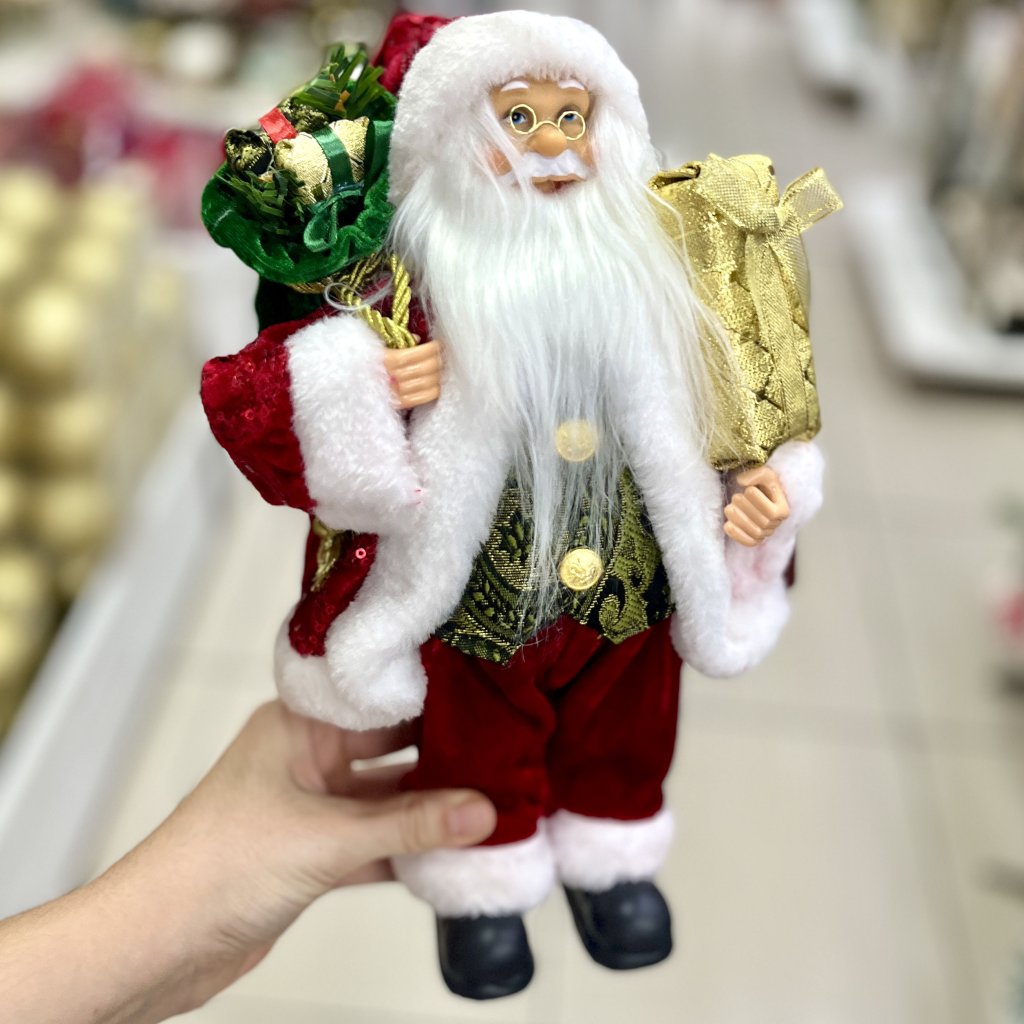 Papai Noel tradicional com presentes 30CM 