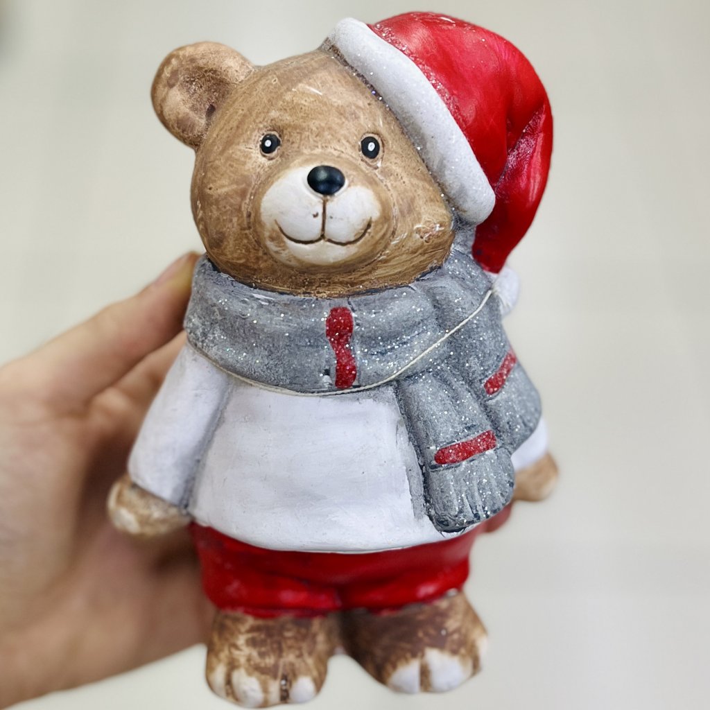Urso Natalino em resina 