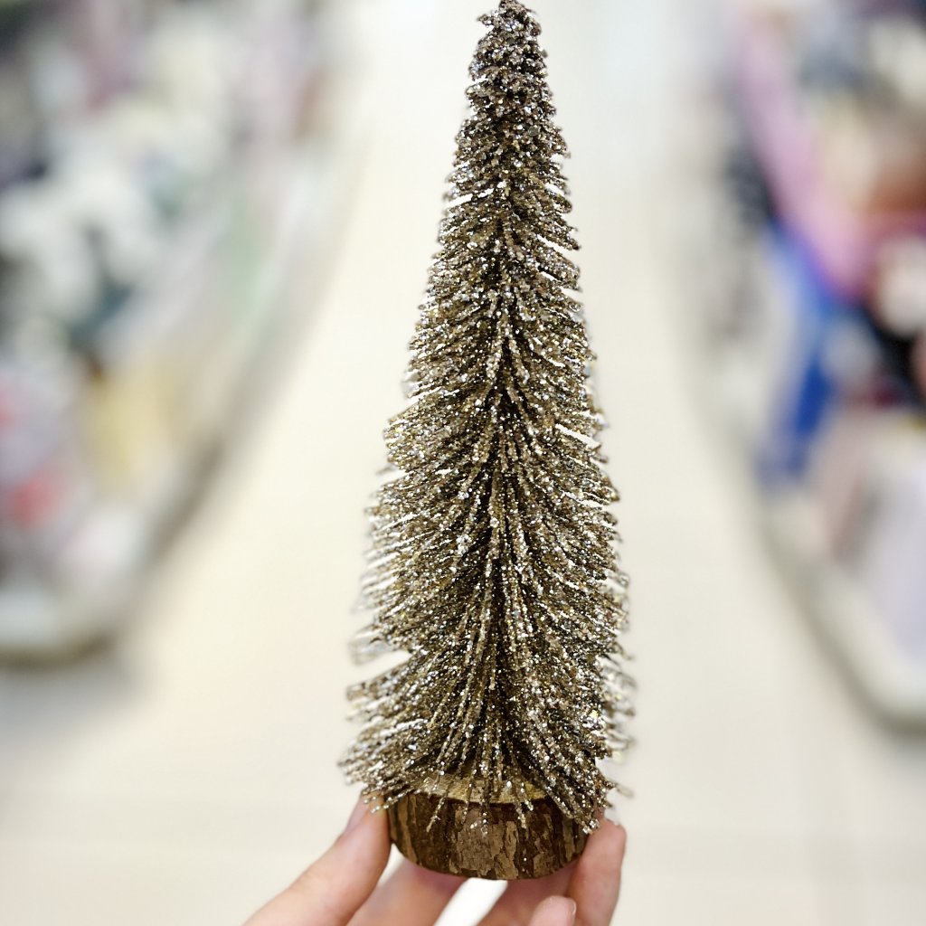 Pinheiro Glitter champanhe 20CM 