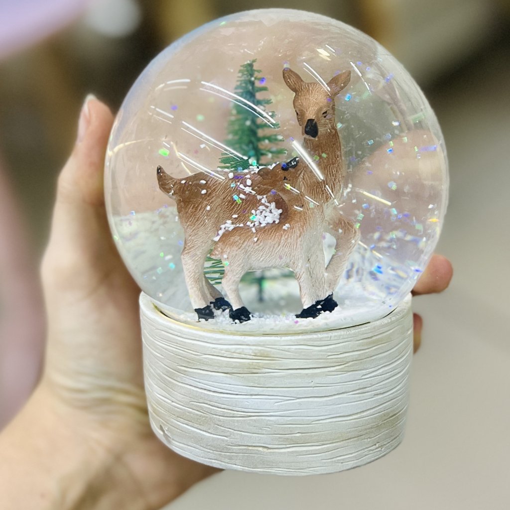 Globo de neve rústico com Led 10cm 