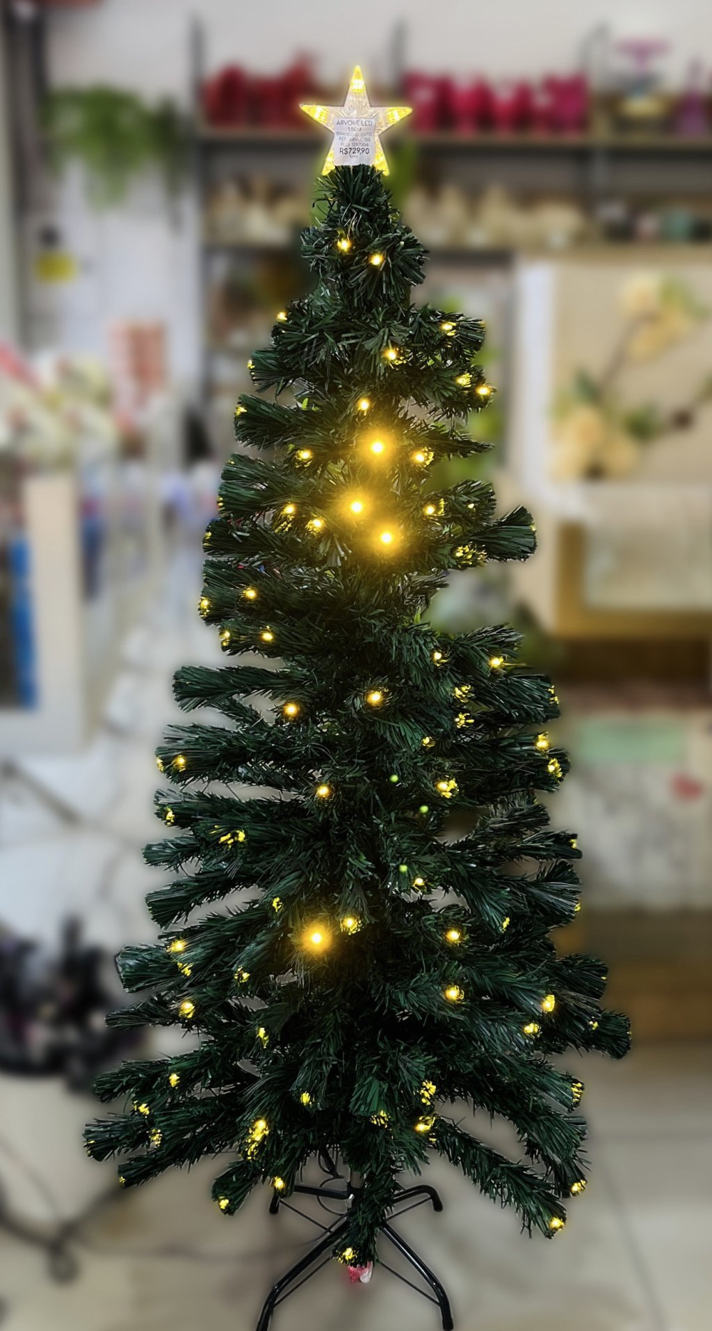 Árvore de Natal com Led branco quente 1,50m 