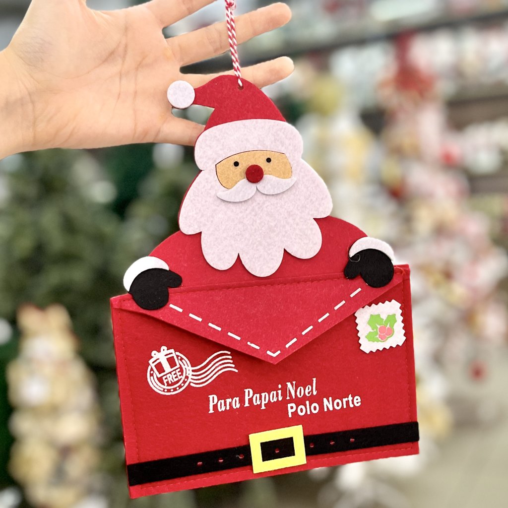 Enfeite envelope cartinha papai Noel 24cm X 18cm 