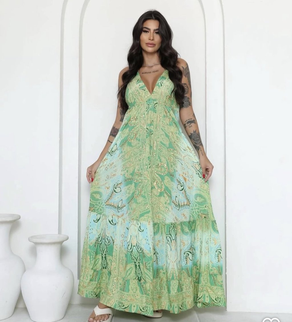 Vestido Seda Indiana - Importada - 24 peças