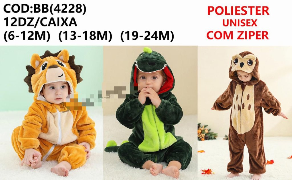 Macacão Infantil MASCULINO • 12 peças