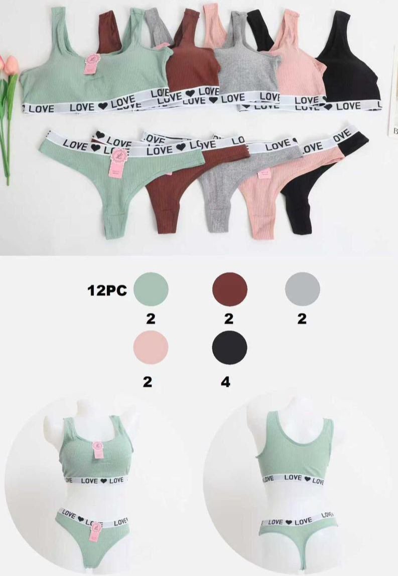 Conjunto Lingerie Love • 24 peças