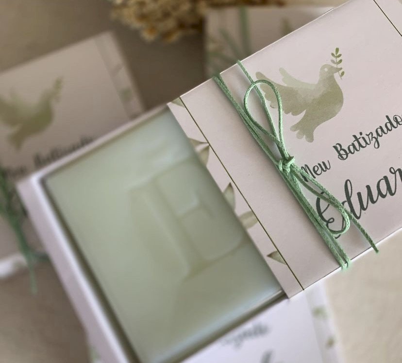 Sabonete perfumado para batizado 