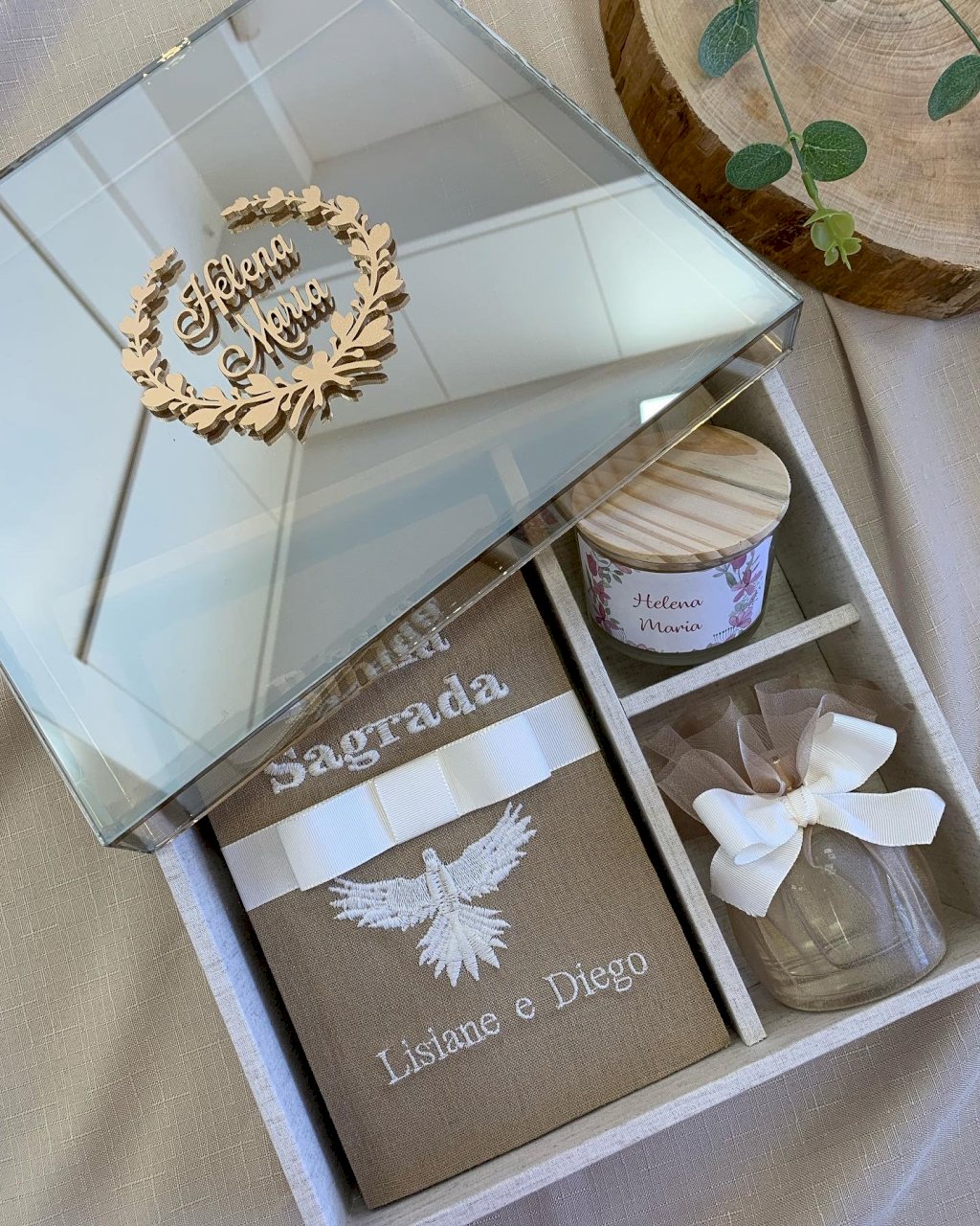 Convite luxo tampa de vidro