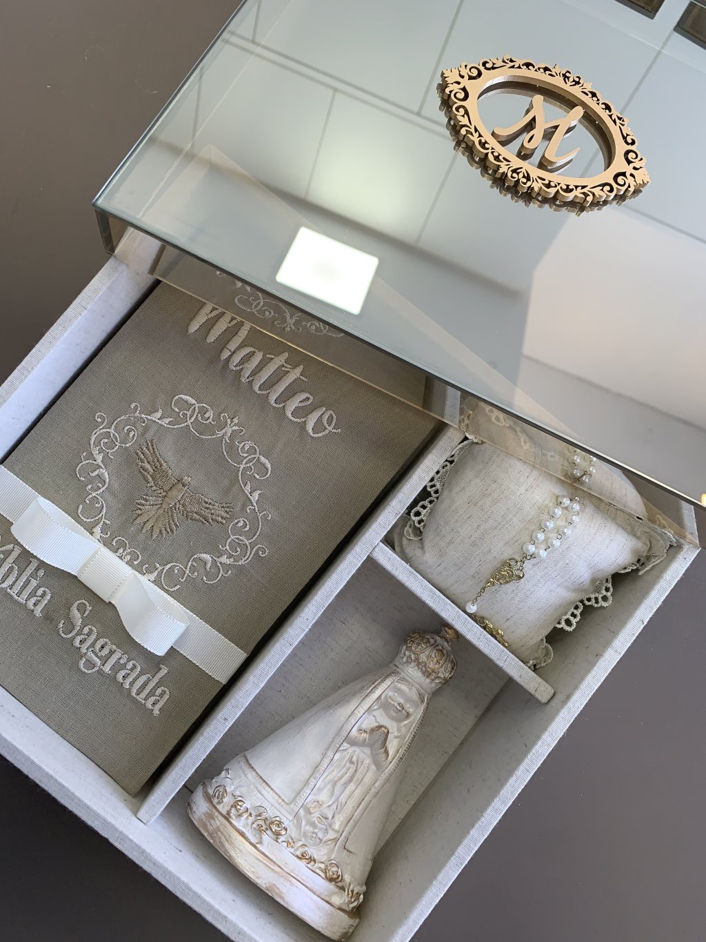 Convite de padrinhos tampa de vidro 