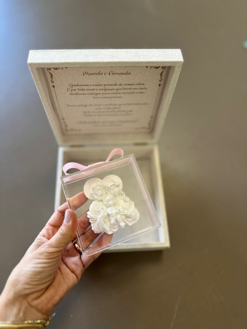 Convite de padrinhos mdf com 1 caixa acrílica 