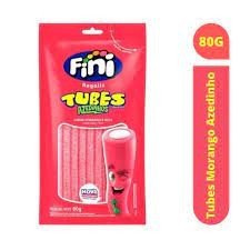 BALA FINI TUBES MORANGO AZEDINHO 80G