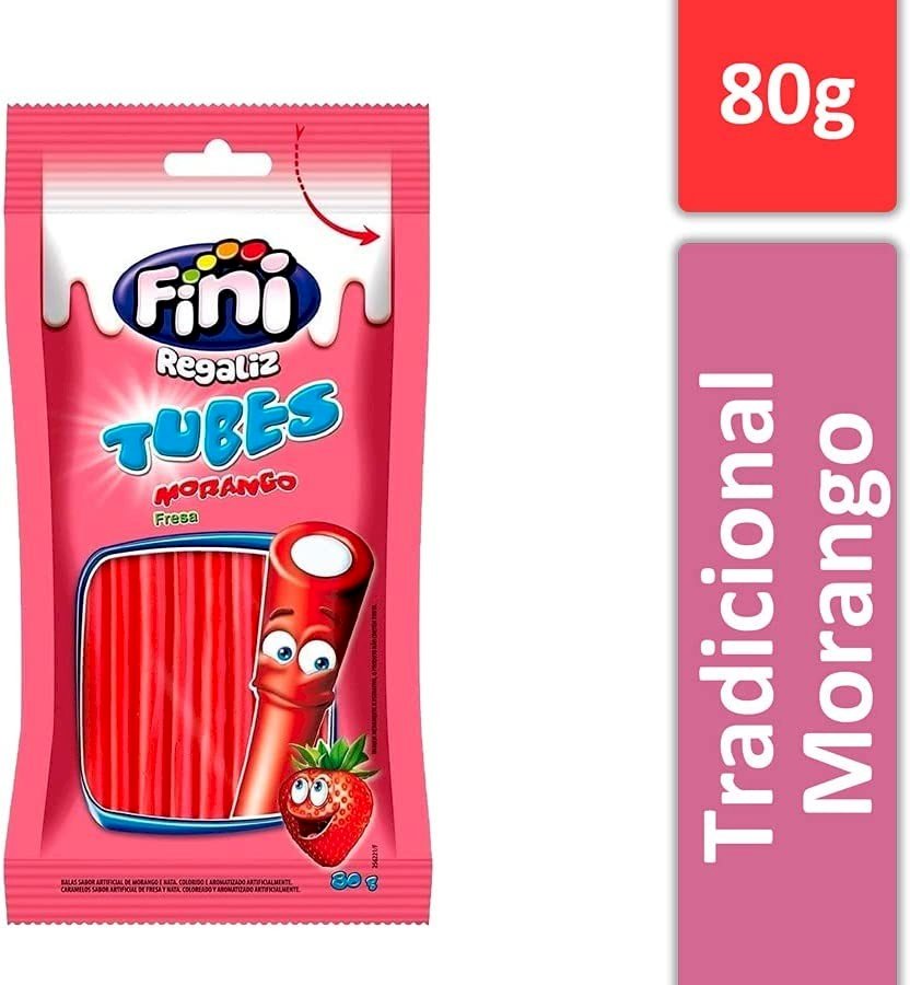 BALA FINI TUBES MORANGO 80GR