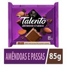 CHOCOLATE GAROTO TALENTO AMENDOA E PASSAS 85G 