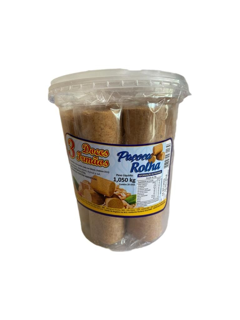 PAÇOCA ROLHÃO 3 IRMÃOS CX 20 UNIDADES 