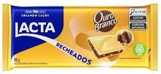CHOCOLATE BARRA  OURO BRANCO RECHEADO 98G 