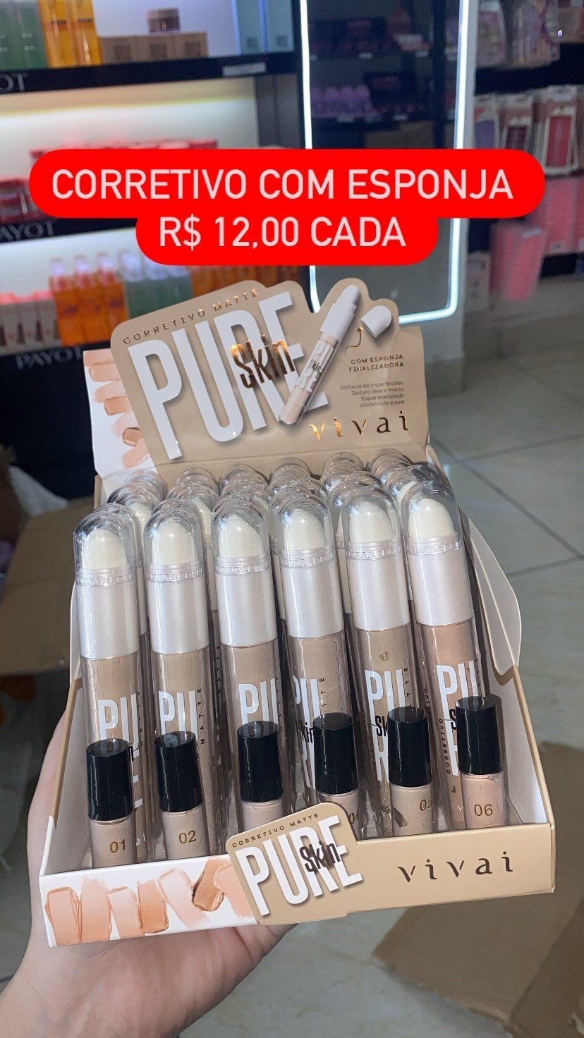 Corretivo líquido com esponja - Vivai