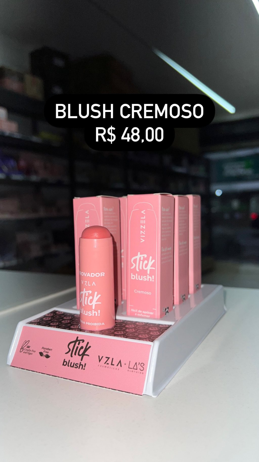 Blush Stick cremoso cor 1 - Vizzela