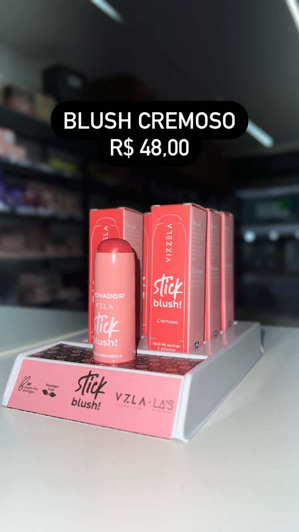 Blush Stick Cremoso cor 3 -Vizzela