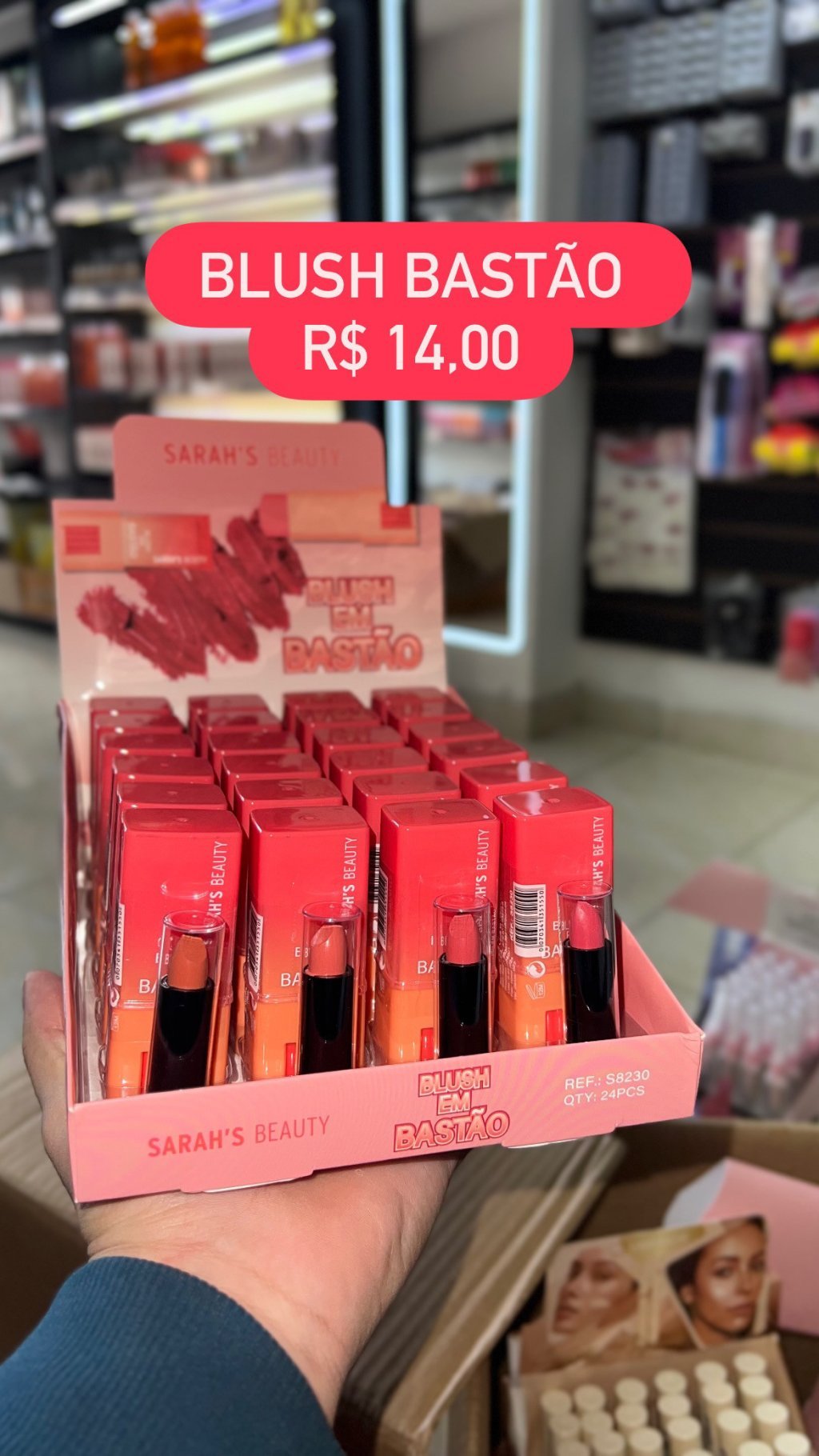Blush em bastão Sarah Beuaty 