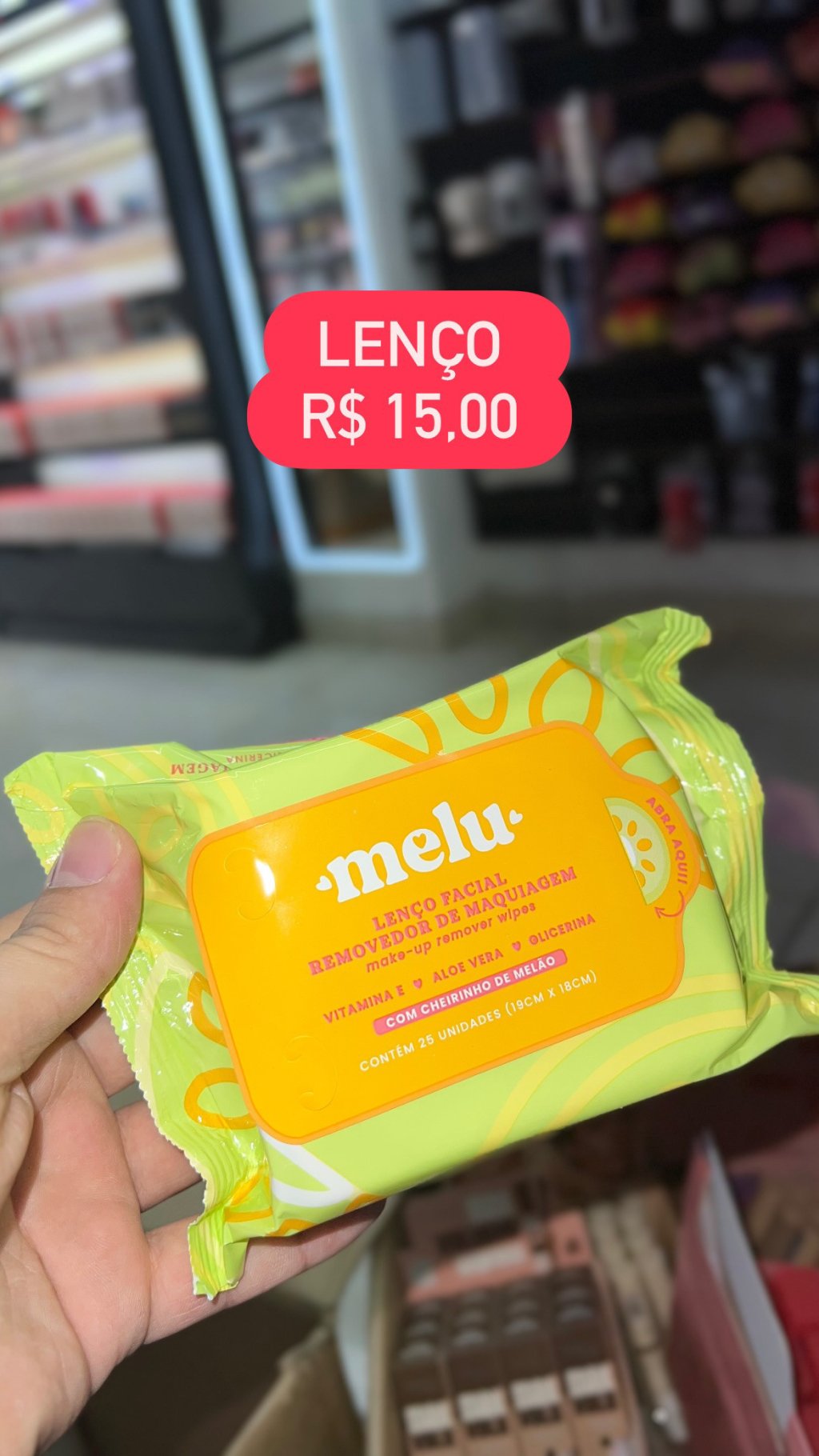 Lenço demaquilante Melu