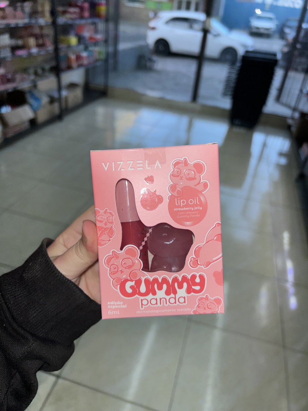 Gloss Lip Oil Gummy Panda com chaveiro Vizzela