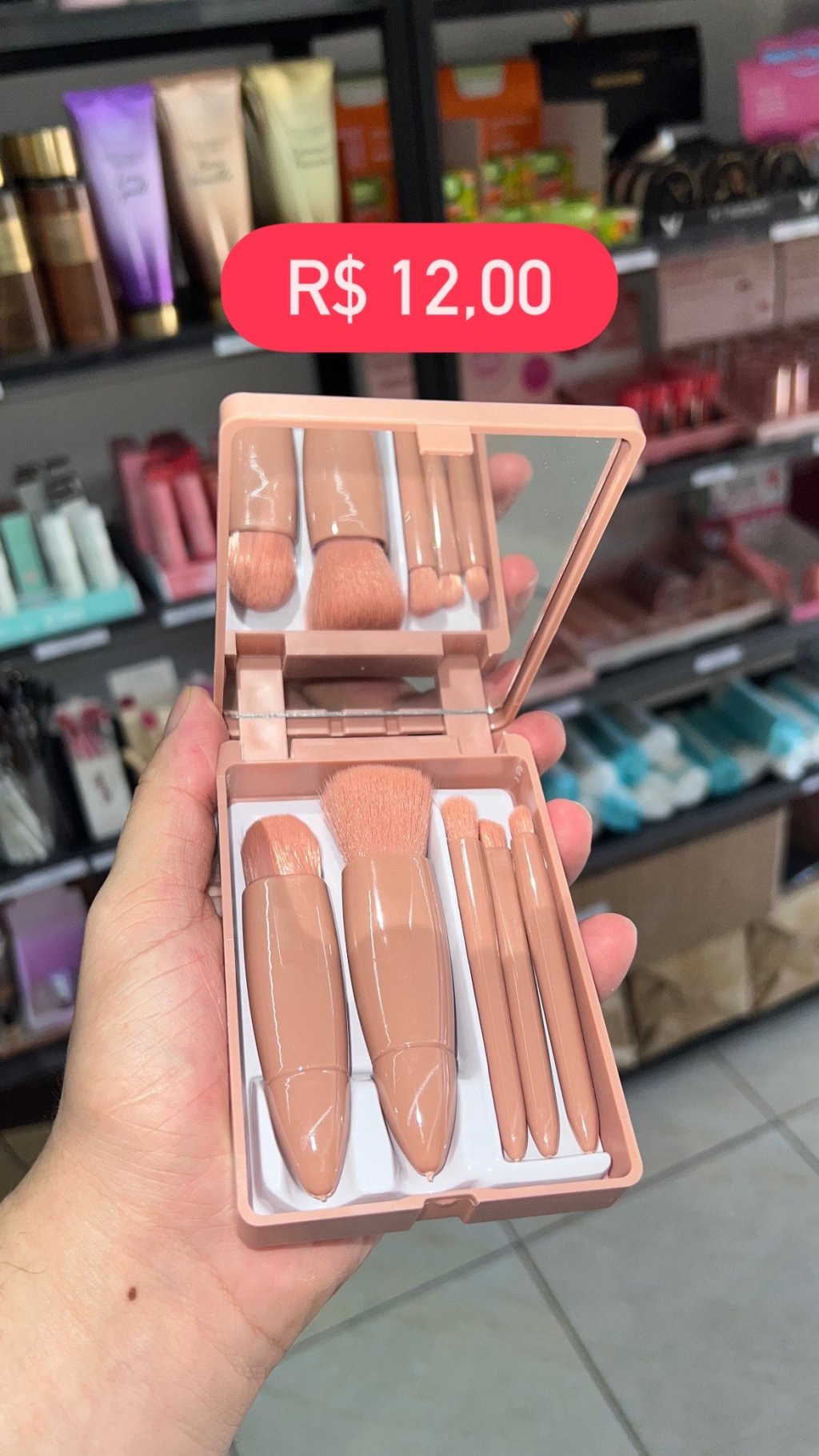 Kit pincéis com espelho 