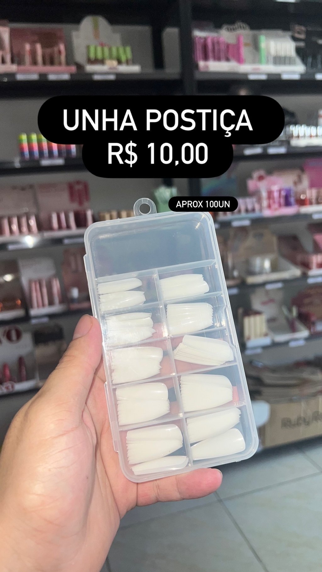 Caixa de unha postiça 