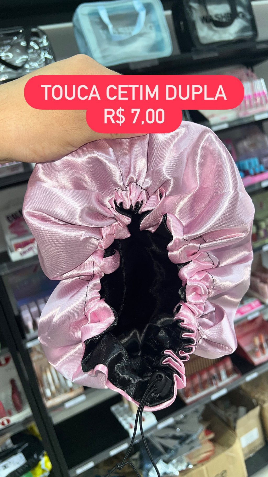 Touca de cetim dupla 