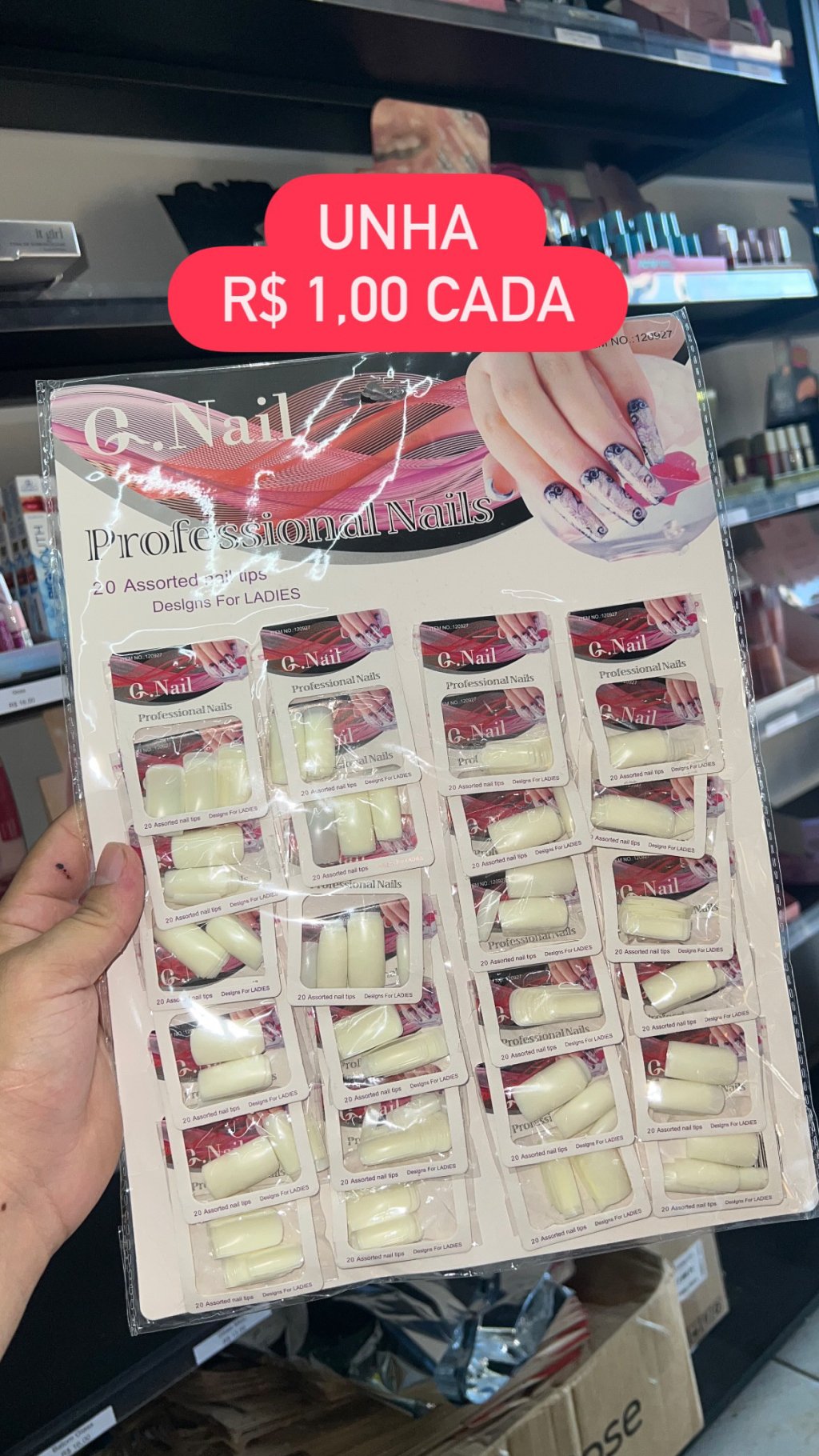 Unha postiça pacotinho 