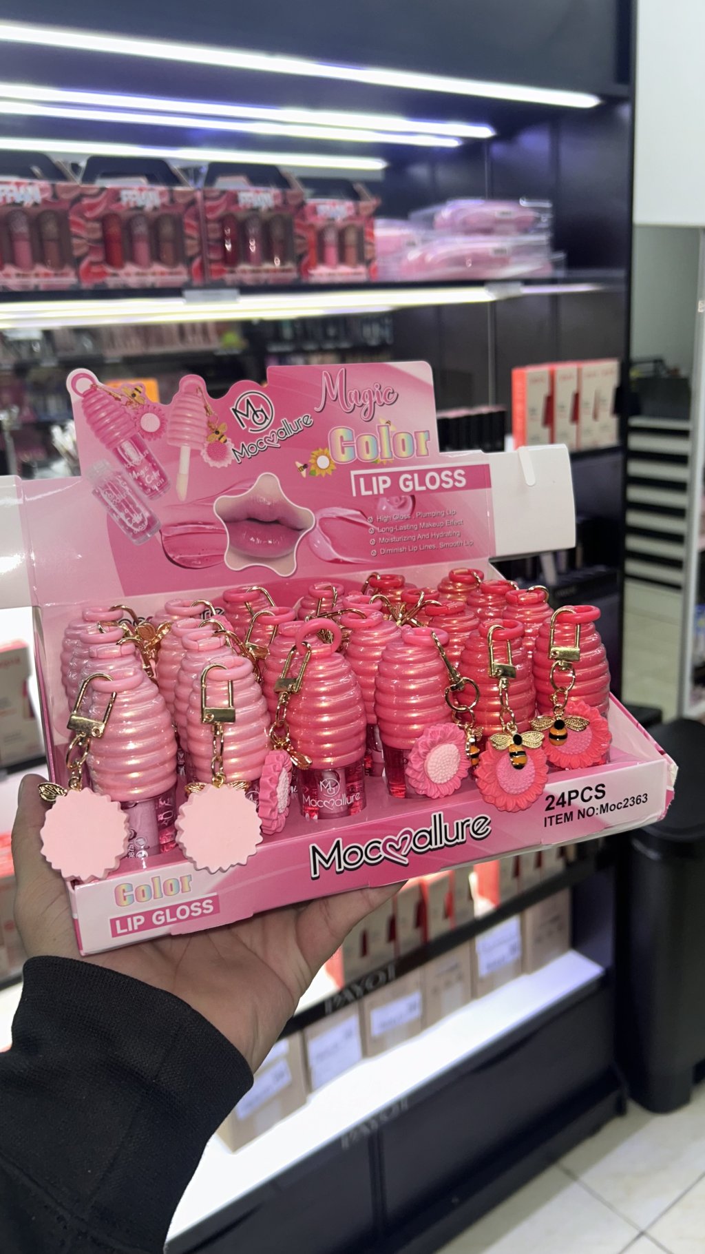 Gloss chaveiro rosa 