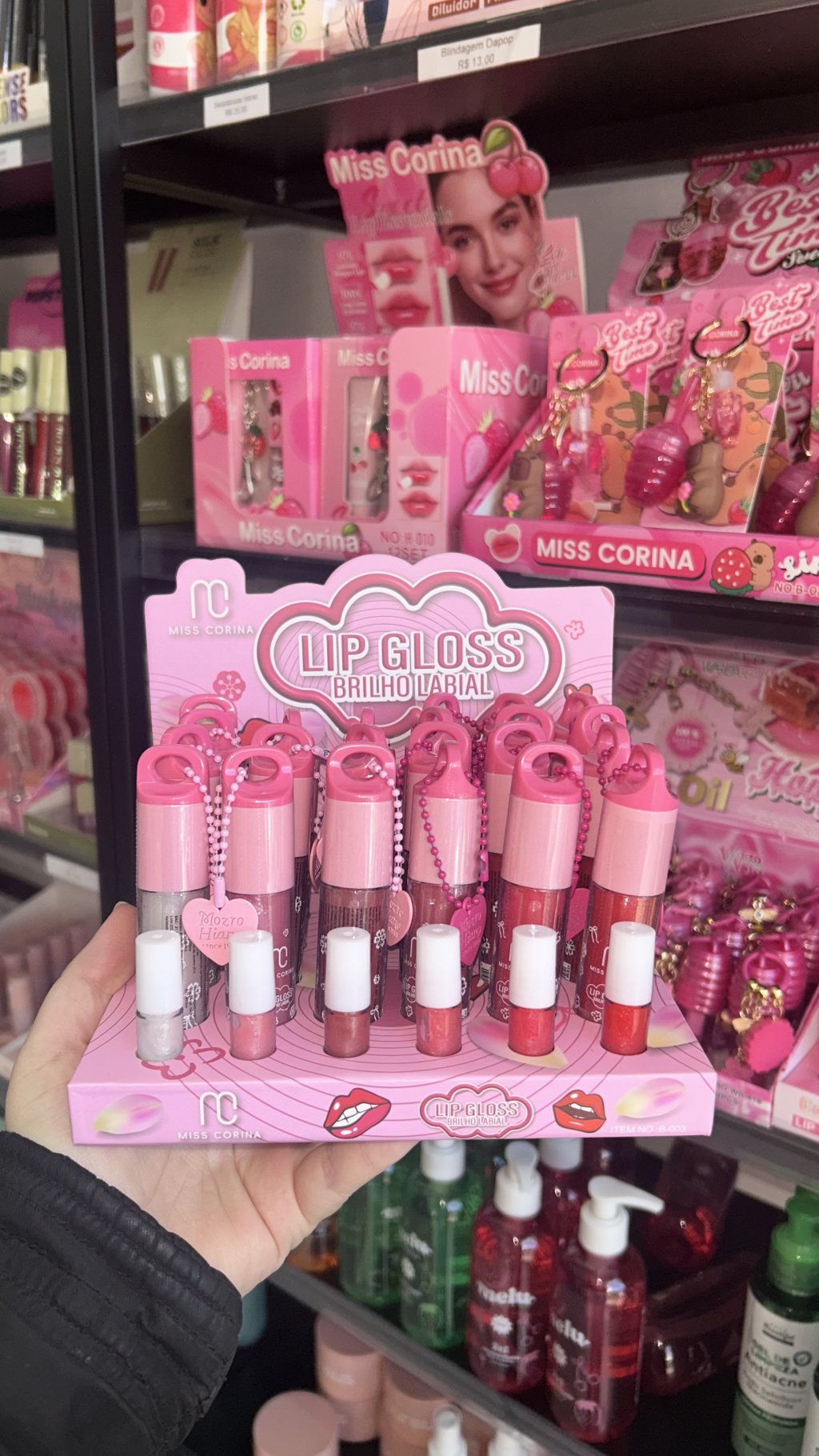 Box com 6 gloss com brilho 
